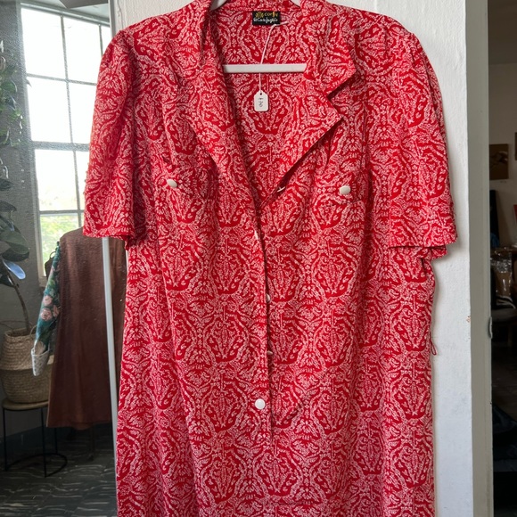El Corte Inglés vintage red dress with white buttons - timeless! - Picture 7 of 14